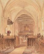 Circle of Circle of George Sidney Shepherd - View of the interior of Minster-in-Thanet, Kent