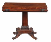 A William IV mahogany tea table circa 1835 with rectangular top above...  A William IV mahogany