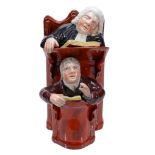 A Staffordshire pearlware 'Vicar and Moses' pulpit group  A Staffordshire pearlware 'Vicar and