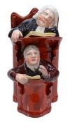 A Staffordshire pearlware 'Vicar and Moses' pulpit group  A Staffordshire pearlware 'Vicar and
