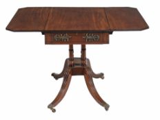 A Regency ebony strung mahogany pembroke table, circa 1815  A Regency ebony strung mahogany