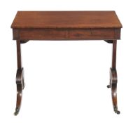 A Regency mahogany library table, circa 1815  A Regency mahogany library table,   circa 1815, with a