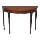 A late George III mahogany semi-elliptical folding card table, circa 1800  A late George III