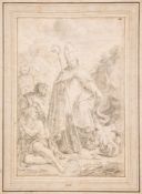 Agostino Masucci (c.1690 - 1768) - Bernard of Menthon, standing upon a dragon or demon at his