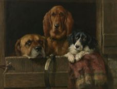 Richard S. Moseley (c.1843 - 1914) - Friendly Faces Oil on board Signed and dated   Richard Moseley,