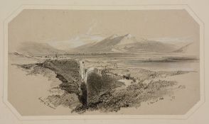 Edward Lear (1812 - 1888) - Lago di Fucino, 1844 Black chalk, pencil, touches of wash, heightened