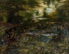 Charles James Lewis (1830-1892) - River landscape Oil on board 18 x 22.5 cm. (7 x 8 7/8 in)
