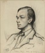 Captain Cuthbert Julian Orde (1888-1968) - Portrait of Philip Profumo Coloured chalks Signed   Orde