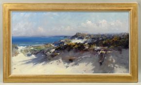 Kenneth J. Knight (b.1956) - Sand Dunes in Afternoon Light Oil on board Circa 2009 123 x 45 cm. (