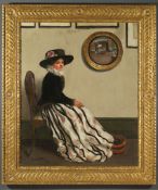 Edith Gunther (b.1887) - The Mirror Oil on canvas Signed and dated 1910 lower left 120.5 x 96.5