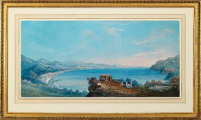 Neopolitan School (19th Century) - A view of the Bay of Naples; A view of the Bay of Naples, with
