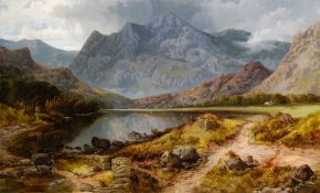 Henry Jutsum (1816-1869) - The Langdale Pykes Oil on canvas Signed and dated 1861 95 x 155 cm. (37