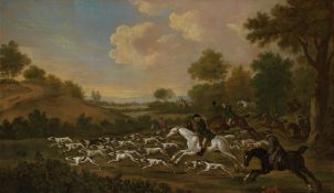 Francis Sartorius (1734-1804) - The Hunt in Full Cry Oil on canvas 92 x 152 cm. (36 1/4 x 59 7/8 in)