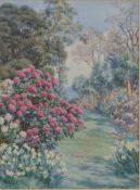 Beatrice Parsons (1869-1955) - A Cornish Garden, Falmouth Watercolour Signed, inscribed and numbered