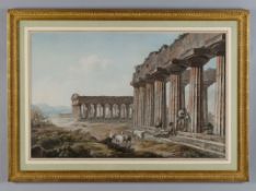 Simone Pomardi (1760-1830) - A view of Paestum Watercolour, over pencil Indistinctly signed