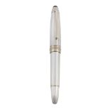 Montblanc, Meisterstuck, Solitaire, 146, a silver coloured fountain pen  Montblanc, Meisterstuck,