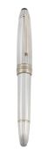 Montblanc, Meisterstuck, Solitaire, 146, a silver coloured fountain pen  Montblanc, Meisterstuck,