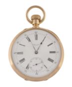 Henry Capt, an 18 carat gold open face keyless lever chronometer pocket watch  Henry Capt, an 18