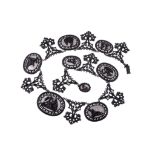 A Berlin iron work and polished steel cameo necklace, circa 1830  A Berlin iron work and polished