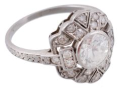 A Belle Epoque diamond panel ring, circa 1910  A Belle Epoque diamond panel ring,   circa 1910,