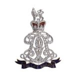 Life Guards, a diamond and enamel regimental badge brooch  Life Guards, a diamond and enamel