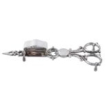 A Victorian silver scissor-action candle snuffers by John Samuel Hunt  A Victorian silver scissor-