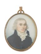 Frederick Buck Portrait of a gentleman in a dark blue coat  Frederick Buck (1771-1840) Portrait of a