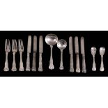 A collection of Irish silver King's pattern flatware and cutlery A collection of Irish silver King's