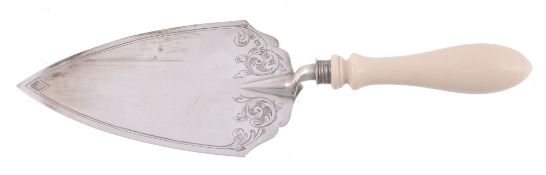 A Victorian silver ivory handled presentation trowel by Henry Wilkinson & Co  A Victorian silver