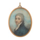 Andrew Plimer Portrait of a gentleman wearing a blue/green coat and a...  Andrew Plimer (1763-