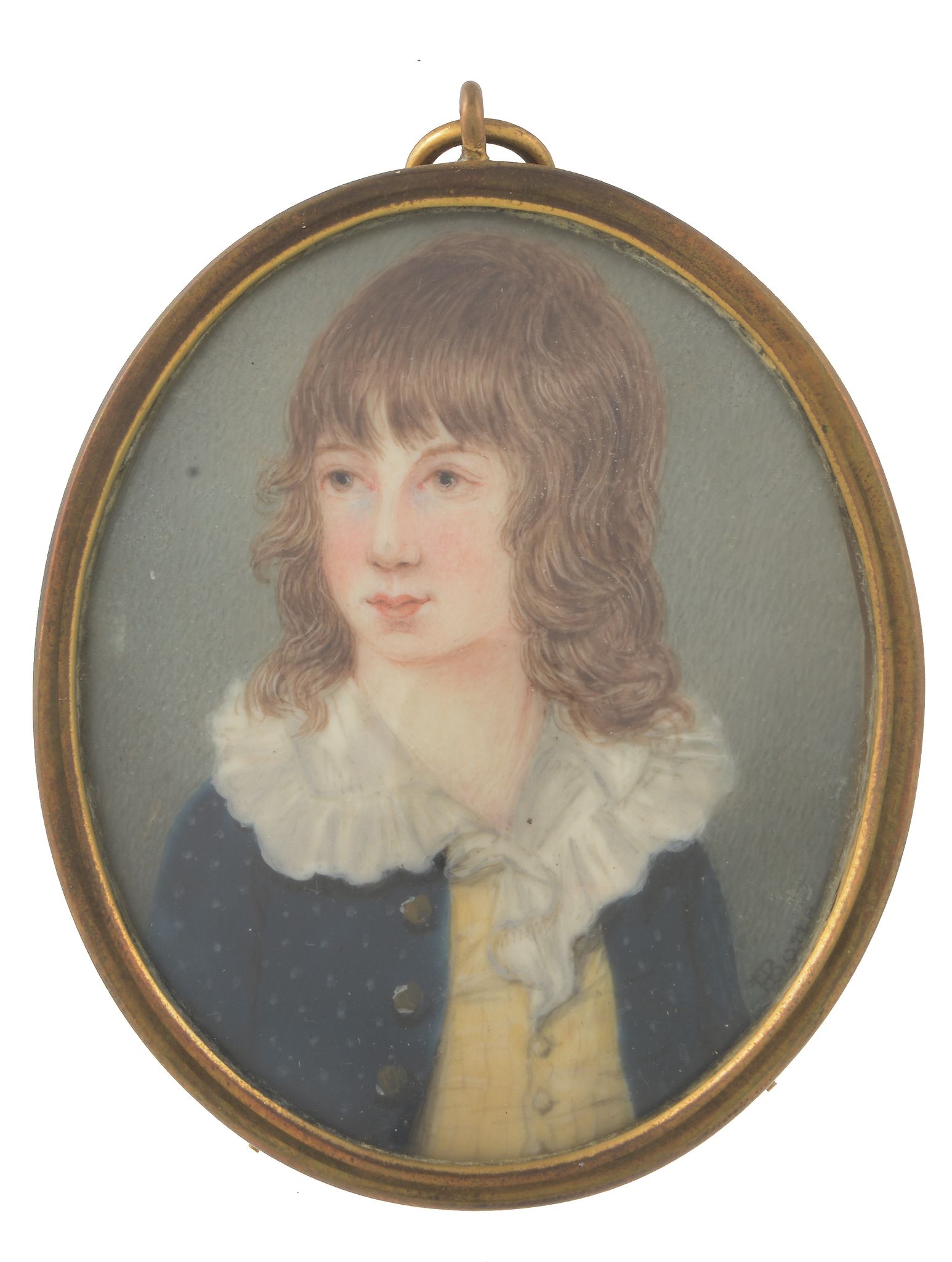 Henry Bone Portrait of a young boy with long hair  Henry Bone (1755-1834) Portrait of a young boy