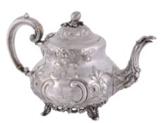 A Victorian silver baluster tea pot by Martin, Hall & Co  A Victorian silver baluster tea pot by