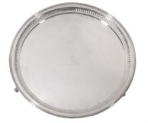 A late Victorian silver circular salver by William Hutton & Sons, London 1892  A late Victorian