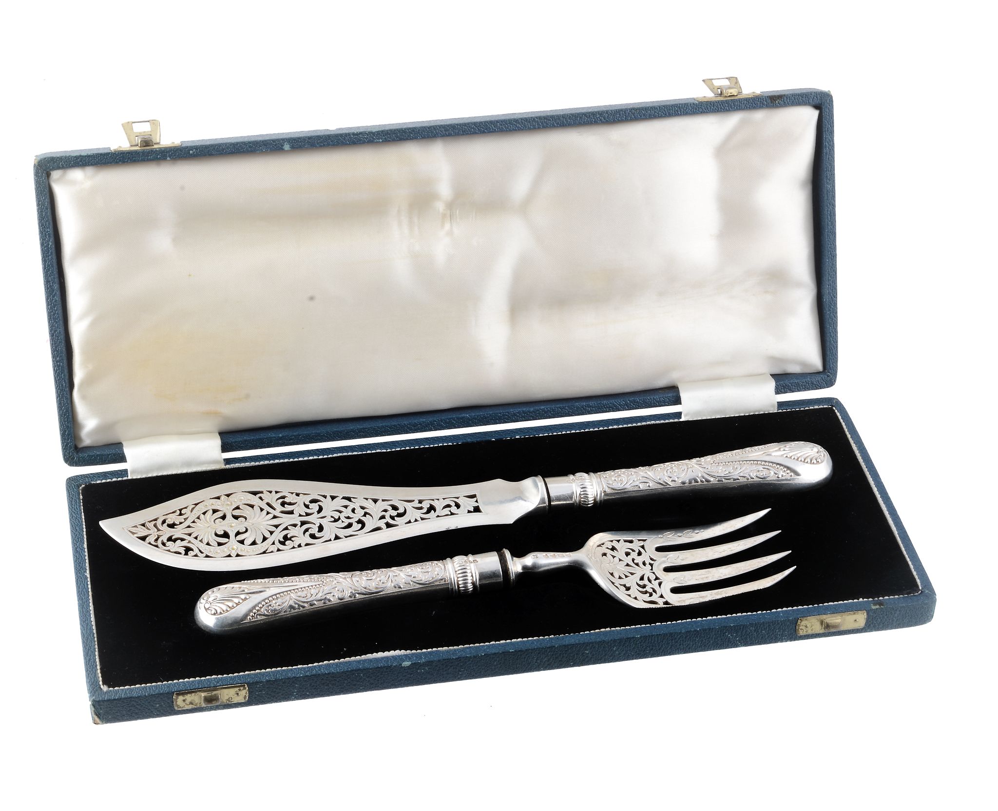 A pair of Victorian silver Newton pattern fish servers by George W  A pair of Victorian silver - Image 2 of 2