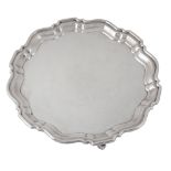 A silver shaped circular salver by Ellis Jacob Greenberg, Birmingham 1922  A silver shaped