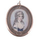 Frederick Buck Portrait of a lady, half length 5.5cm x 4  Frederick Buck Portrait of a lady, half