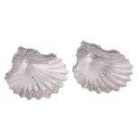 A pair of William IV silver butter shells by Robert Hennell III, London 1834  A pair of William IV