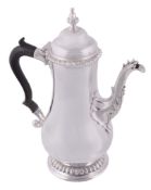 An early George III silver baluster coffee pot, maker's mark W  An early George III silver