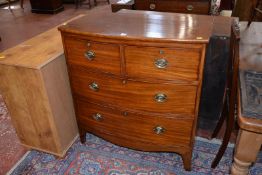A 19th century mahogany bowfront chest with two short and two long drawers