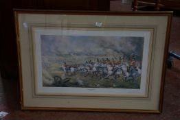 Elizabeth Kitson 'Battle of Waterloo' Limited edition print no. 77/500 Signed to margin 39cm x 64cm