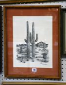 Bert Perry (20th Century) A Cactus Limited edition print 12/250 Signed lower right 34cm x 27cm