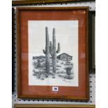 Bert Perry (20th Century) A Cactus Limited edition print 12/250 Signed lower right 34cm x 27cm