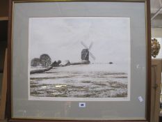 Paul Bisson (b.1938) '.. Mill' Limited edition etching No. 69/175 Signed lower right 41cm x 52.