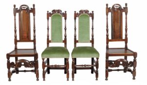 Two pairs of 17th century side chairs.
