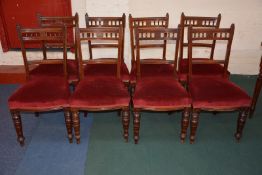 A set of eight Edwardian dining chairs.
