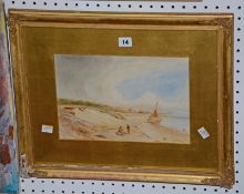 W.J.J.C. Bond (1833-1926) Seaside scene Watercolour Signed lower right 22cm x 32cm