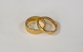 Two 22ct gold wedding bands, 8.3g. (In total)