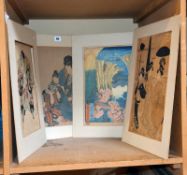 Japanese woodblock prints, various subjects, unframed -8