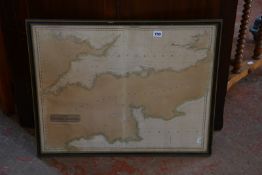 'The British Channel' map for Thomson`s, New General Atlas 16th Sept. 1814, 53cm x 65.5cm