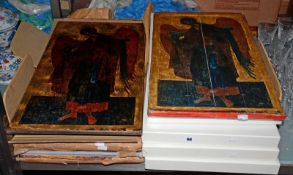 Quantity of modern icons, 'Archangel Gabriel' in fitted boxes, and some loose